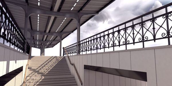 Train platform 3D model