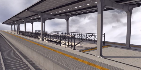 Train platform 3D model