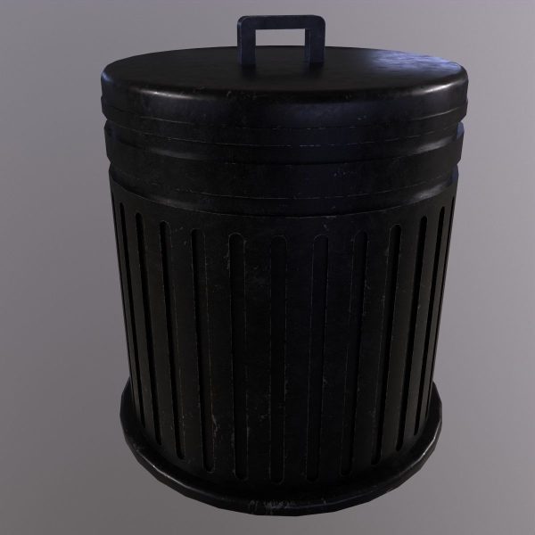 Trash Can - Game Ready - Low Poly PBR 3D Model
