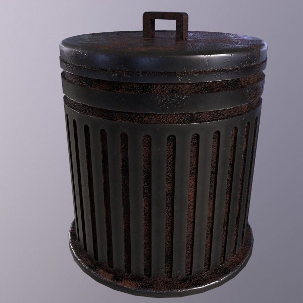 Trash Can - Game Ready - PBR 3D Model