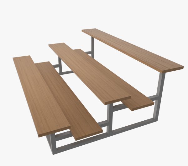 Tribune three wooden benches