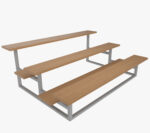 Tribune three wooden benches