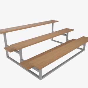 Tribune three wooden benches