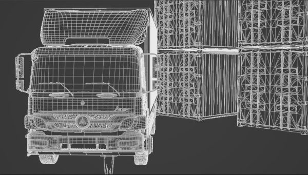truck and containers