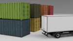 truck and containers