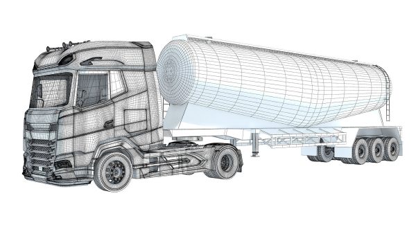Truck with Tank Trailer