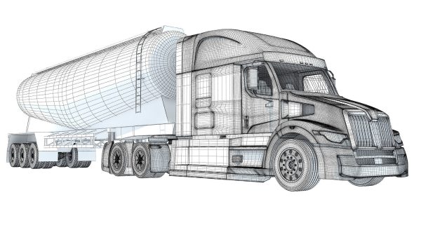 Truck with Tank Trailer