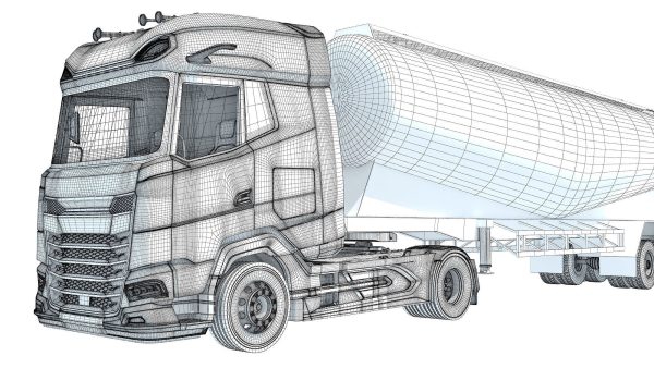 Truck with Tank Trailer