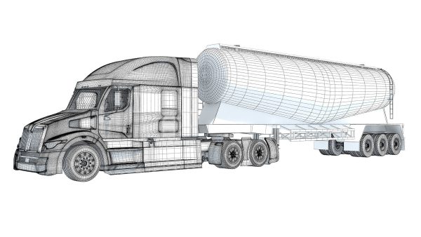 Truck with Tank Trailer