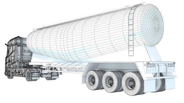 Truck with Tank Trailer