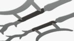 Twin hooks tree swords