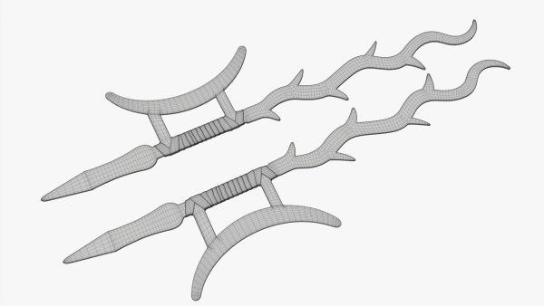 Twin hooks tree swords