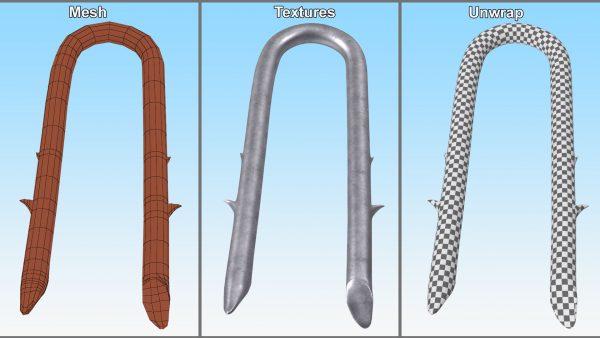 U-type Steel Nail with Flat Head Double Barbed