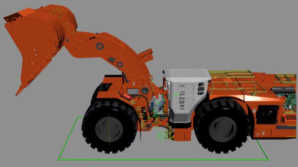 Underground Mining Loader LH621i Rigged