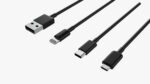 USB C lightning cables set black