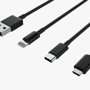 USB C lightning cables set black