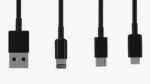USB C lightning cables set black