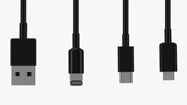 USB C lightning cables set black