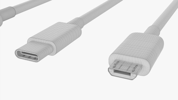 USB C lightning cables set black