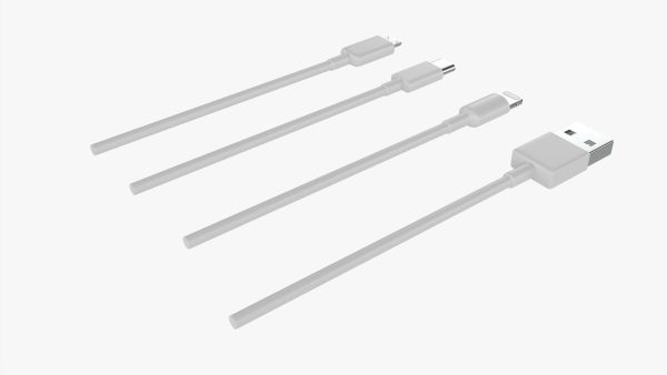 USB C lightning cables set white
