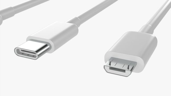 USB C lightning cables set white