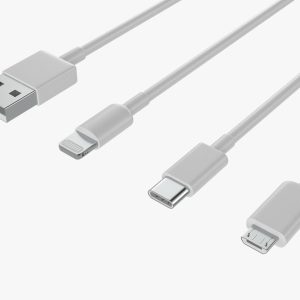USB C lightning cables set white