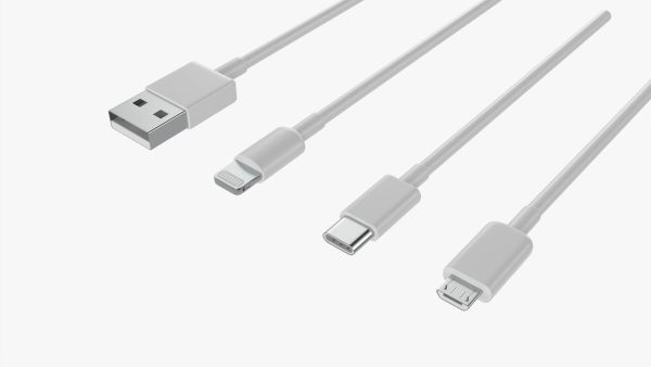 USB C lightning cables set white