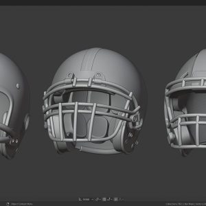 Various Football Helmets