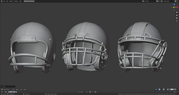 Various Football Helmets
