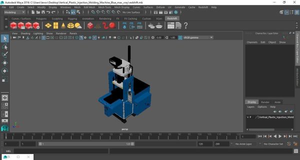 Vertical Plastic Injection Molding Machine Blue