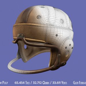 Vintage 1940 antique leather football helmet