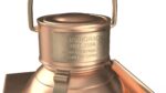 Vintage Copper Ship Lamp with Black Glass Disassembled