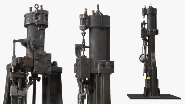 Vintage Industrial Steam Hammer Rigged