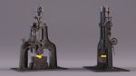 Vintage Industrial Steam Hammer Rigged