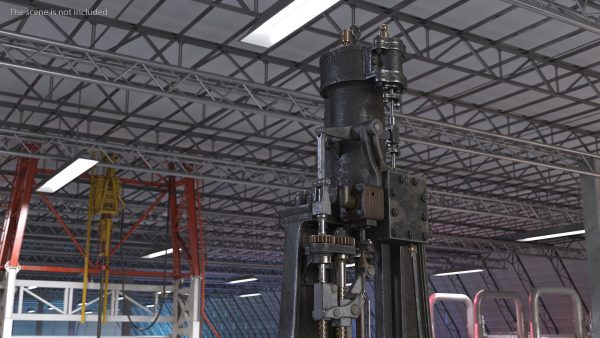 Vintage Industrial Steam Hammer Rigged