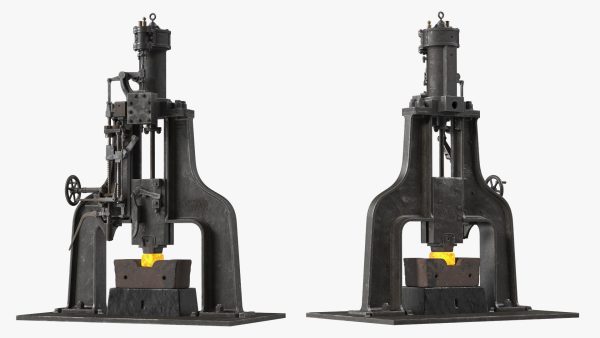 Vintage Industrial Steam Hammer Rigged