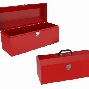 Vintage metal portable toolbox chest set