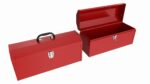 Vintage metal portable toolbox chest set