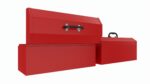 Vintage metal portable toolbox chest set