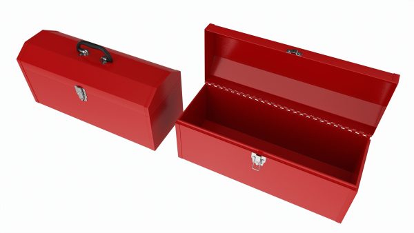 Vintage metal portable toolbox chest set