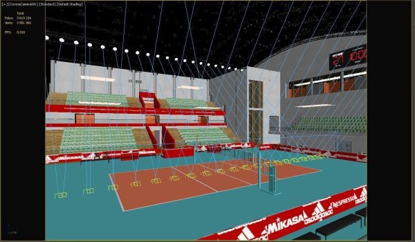 Volleyball Court Pavilion Scene