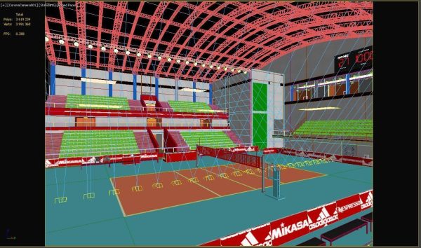 Volleyball Court Pavilion Scene