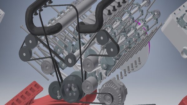 W16 Engine with Supercharger