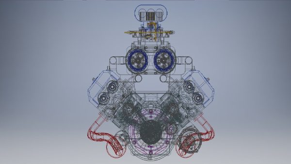 W16 Engine with Supercharger