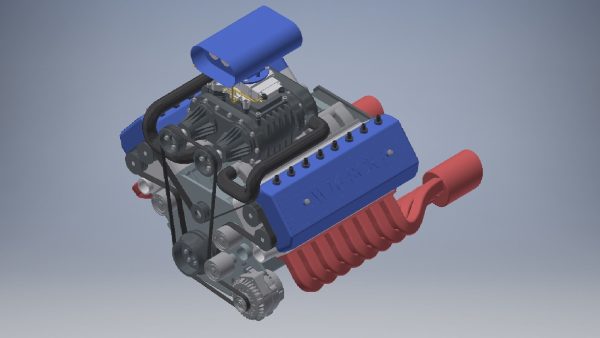 W16 Engine with Supercharger