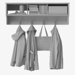 Wall Shelf With Clothes