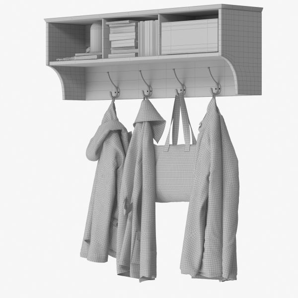 Wall Shelf With Clothes