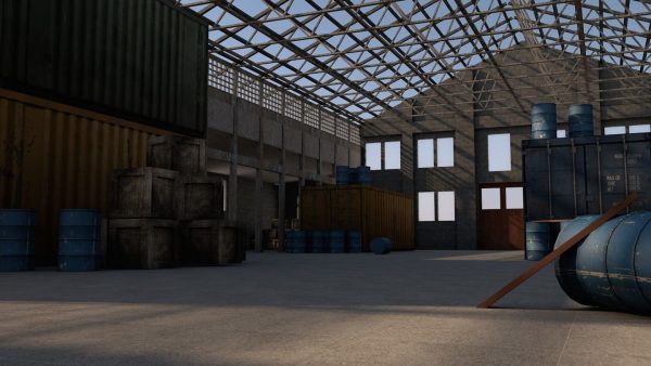 Warehouse orange car in