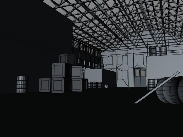 Warehouse orange car in