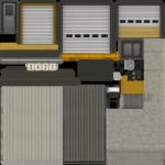 Warehouse metal building with doors and stairs